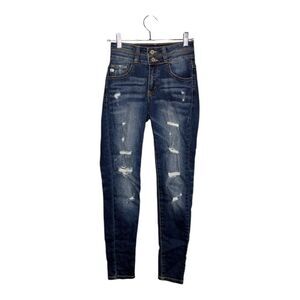 KanCan ripped skinny jeans with double button size 23